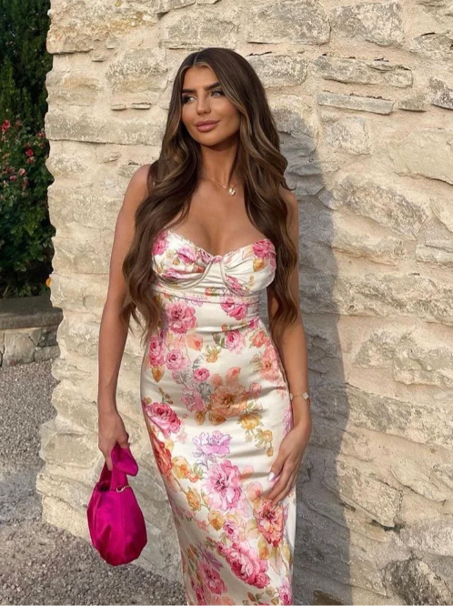 Selene - Encantador Vestido Floral con Tirantes Finos