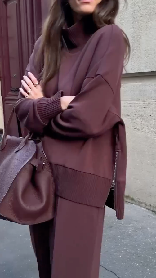 KIMBERLY - CONJUNTO DE SUDADERA CON CREMALLERA Y PANTALONES DE DESCANSO