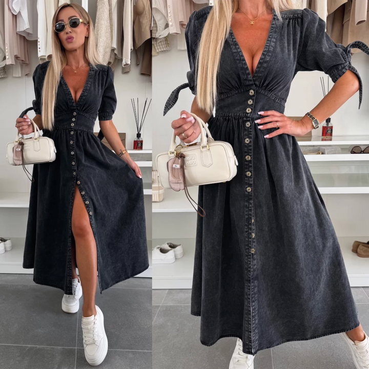 IVANIA - VESTIDO DE DENIM VIBRANTE
