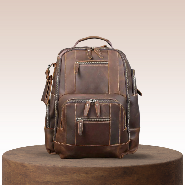 Sterling | Mochila Vintage de Cuero Multicapa