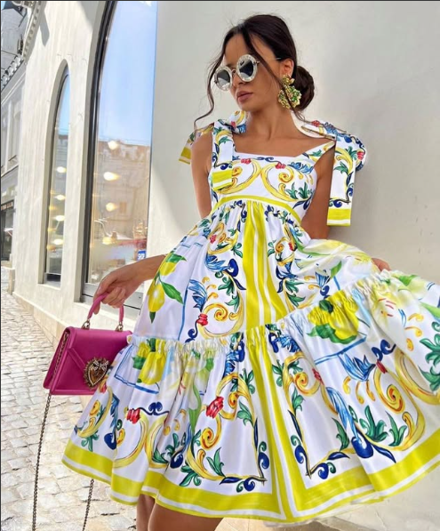 SENEDRINA - VESTIDO MAXI CON CORDONES BLOSSOM