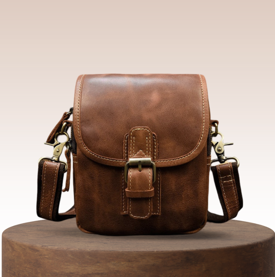 Damon | Bolsa de Hombro de Cuero Genuino para Hombres