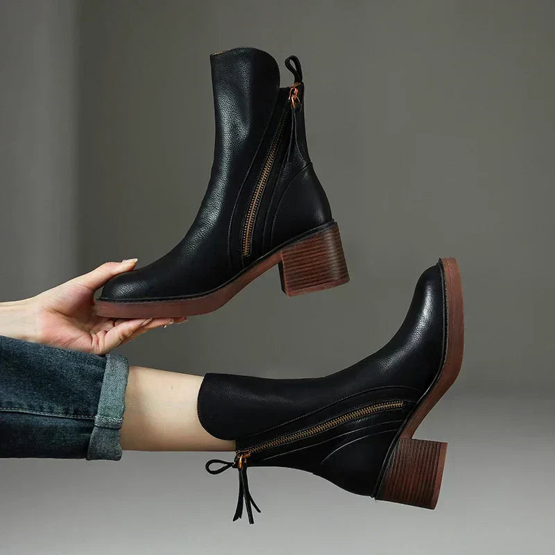 SIONA - BOTAS DE PIEL GENUINA PARA TOBILLO