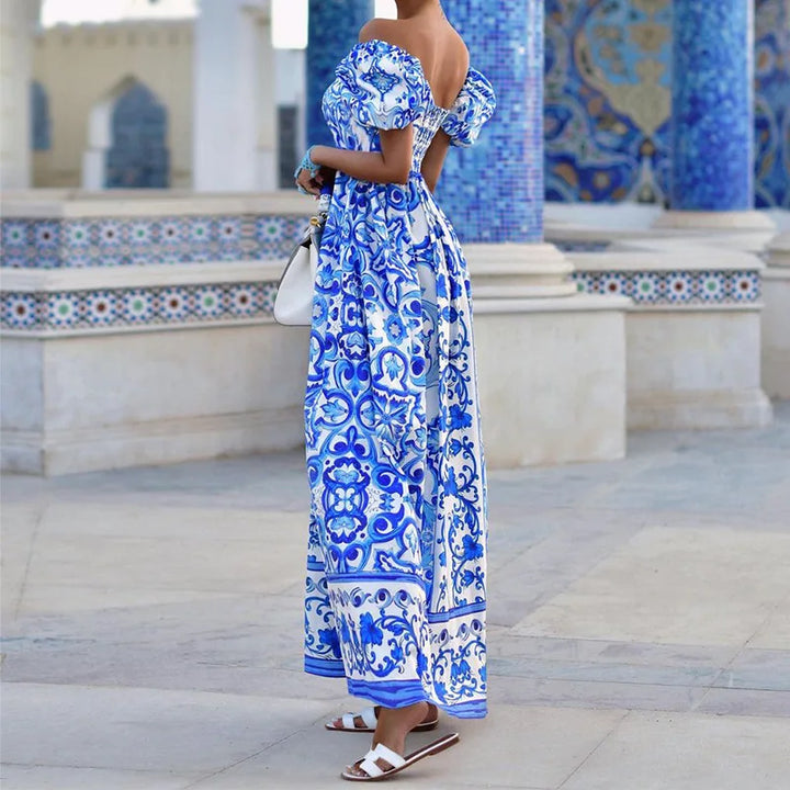 YSLANNA - VESTIDO MAXI DE VERANO CON HOMBROS DESCUBIERTOS