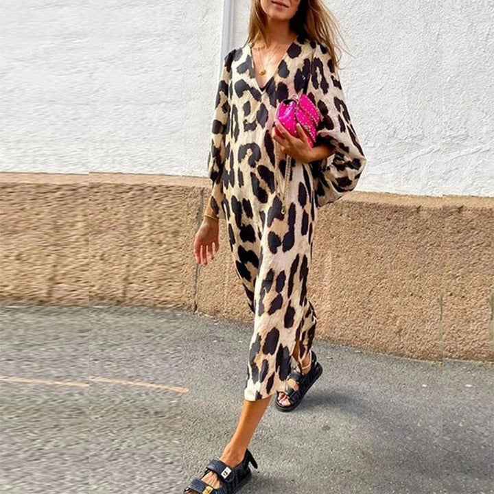 ZABRINA - VESTIDO MAXI CON ESTAMPADO DE LEOPARDO