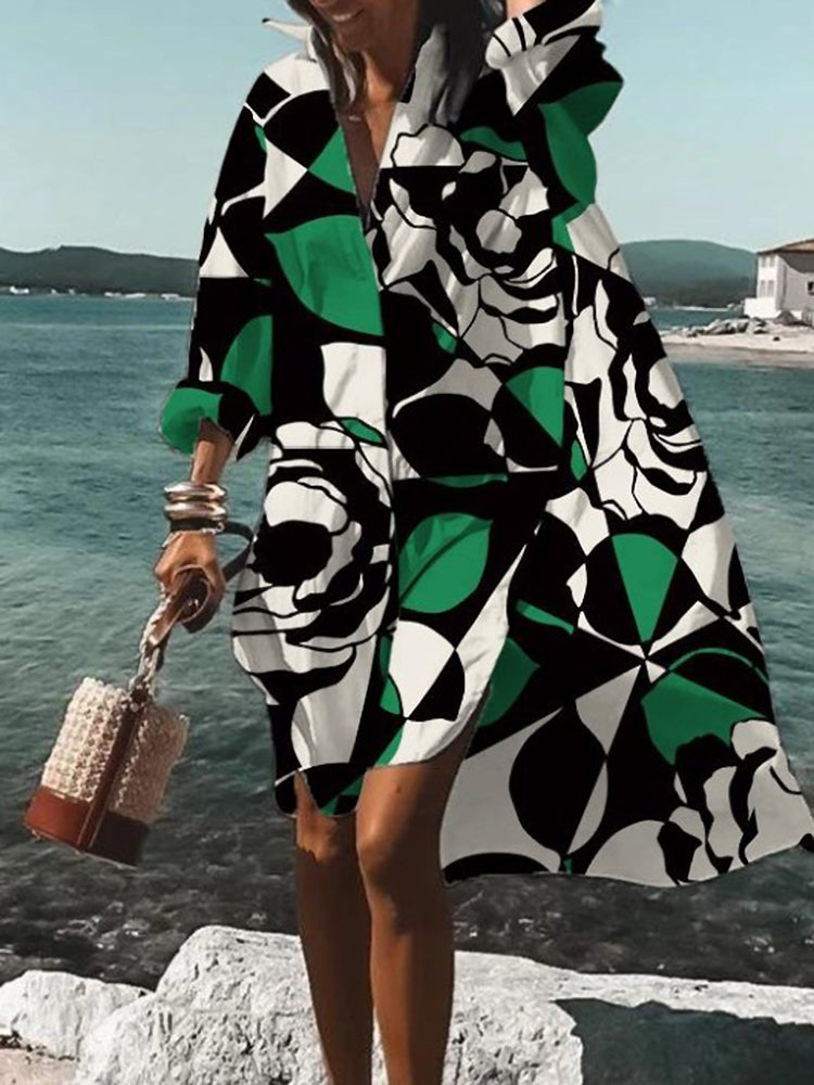 CAROLINE - VESTIDO CAMISA RETRO CON DRAPEADO