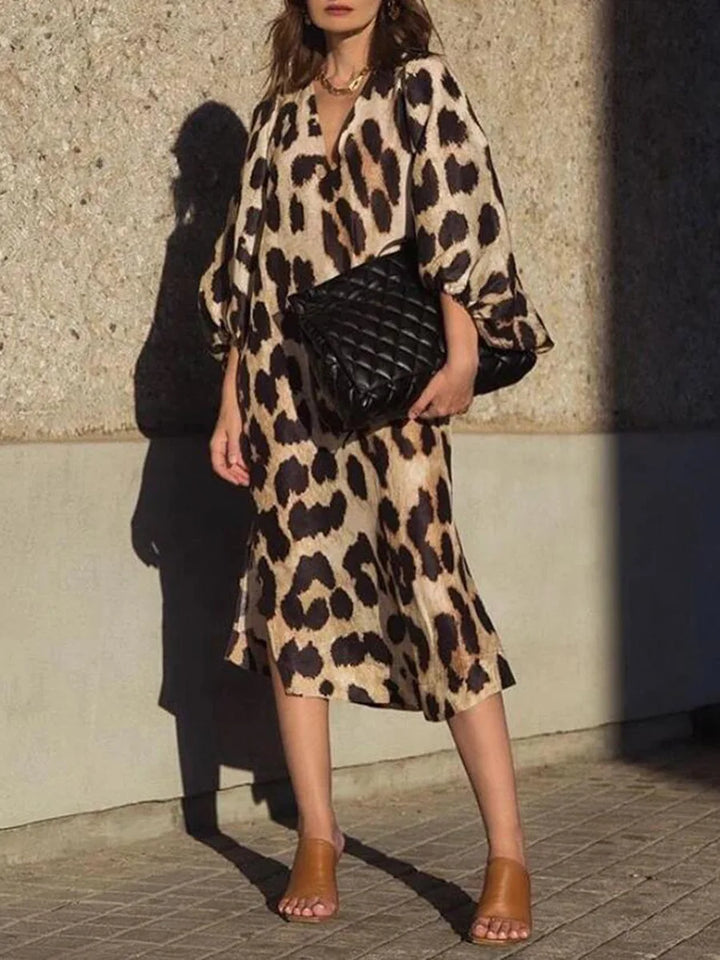 ZABRINA - VESTIDO MAXI CON ESTAMPADO DE LEOPARDO