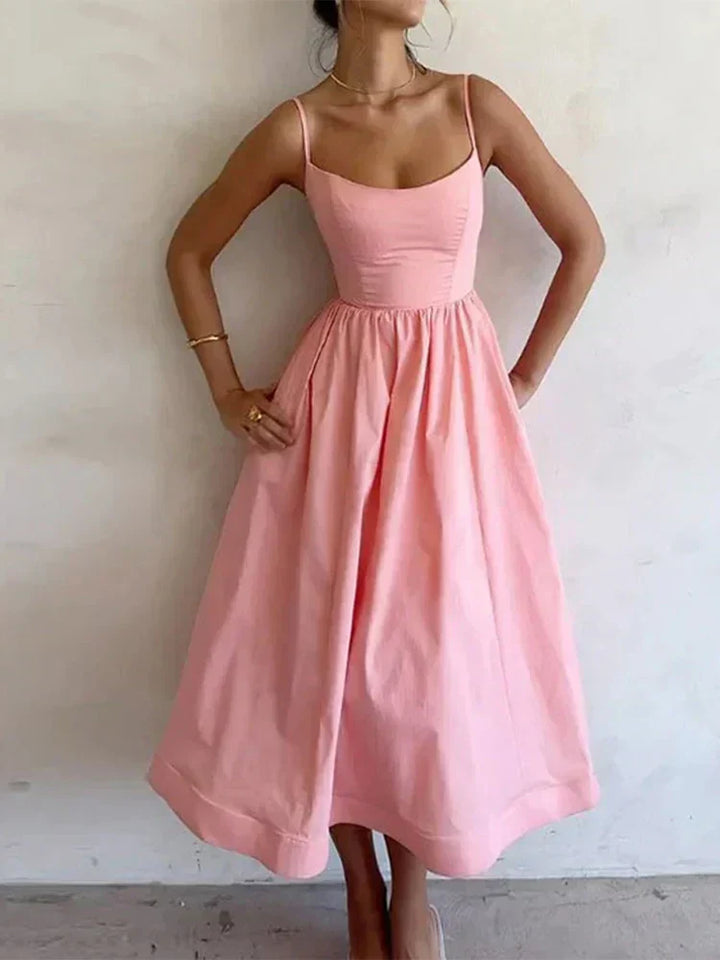 ELAINA - VESTIDO MIDI DE VERANO CON TIRANTES DELGADOS