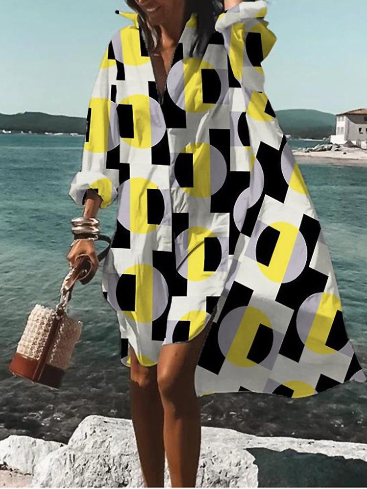 CAROLINE - VESTIDO CAMISA RETRO CON DRAPEADO
