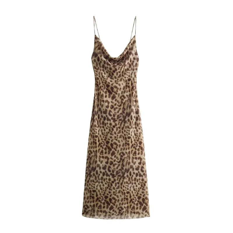 JAMILLA - VESTIDO MAXI CON TIRANTES INSPIRADO EN EL LEOPARDO