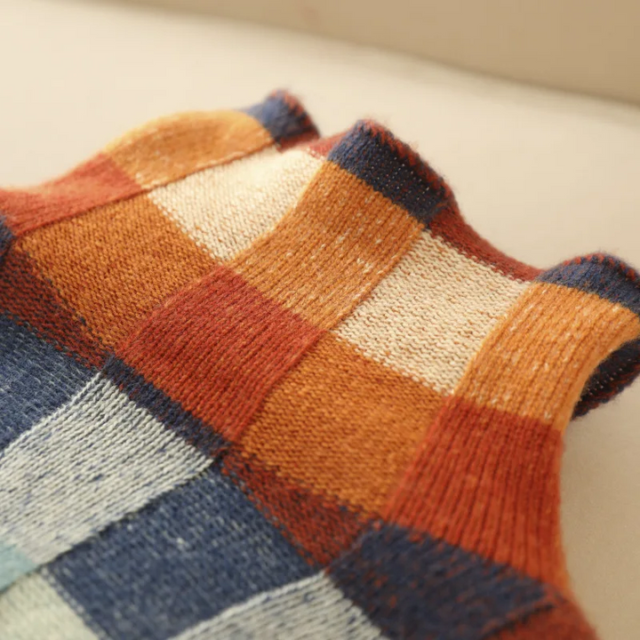 Olivia™ - Suéter de Cuello Alto de Cachemira Suave con Patchwork
