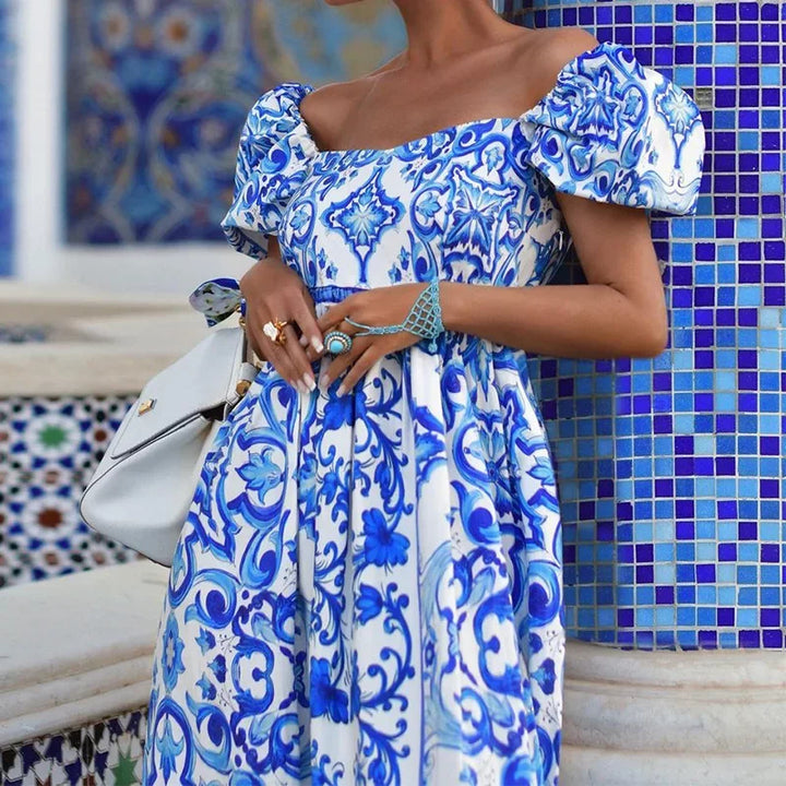YSLANNA - VESTIDO MAXI DE VERANO CON HOMBROS DESCUBIERTOS