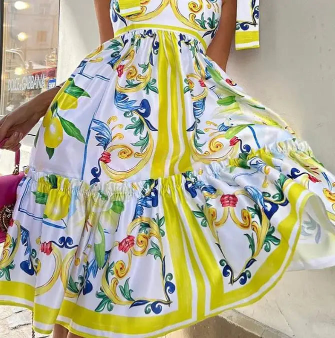 SENEDRINA - VESTIDO MAXI CON CORDONES BLOSSOM