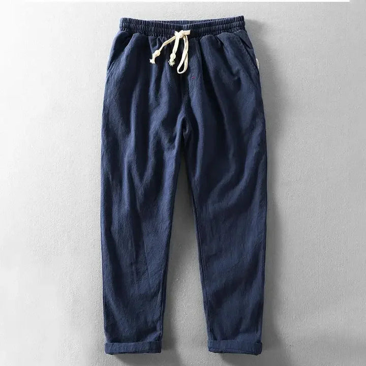 CORDY - PANTALONES RELAJADOS DE LINO CON CORDÓN