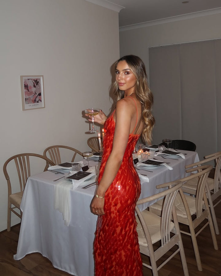 Kalea - Vestido de Tirantes con Lentejuelas Brillantes y Espalda Descubierta