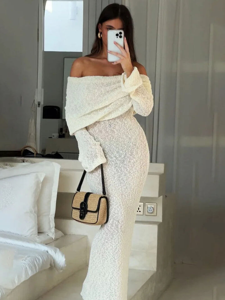 ATHENA - VESTIDO MAXI GLAM TEXTURIZADO