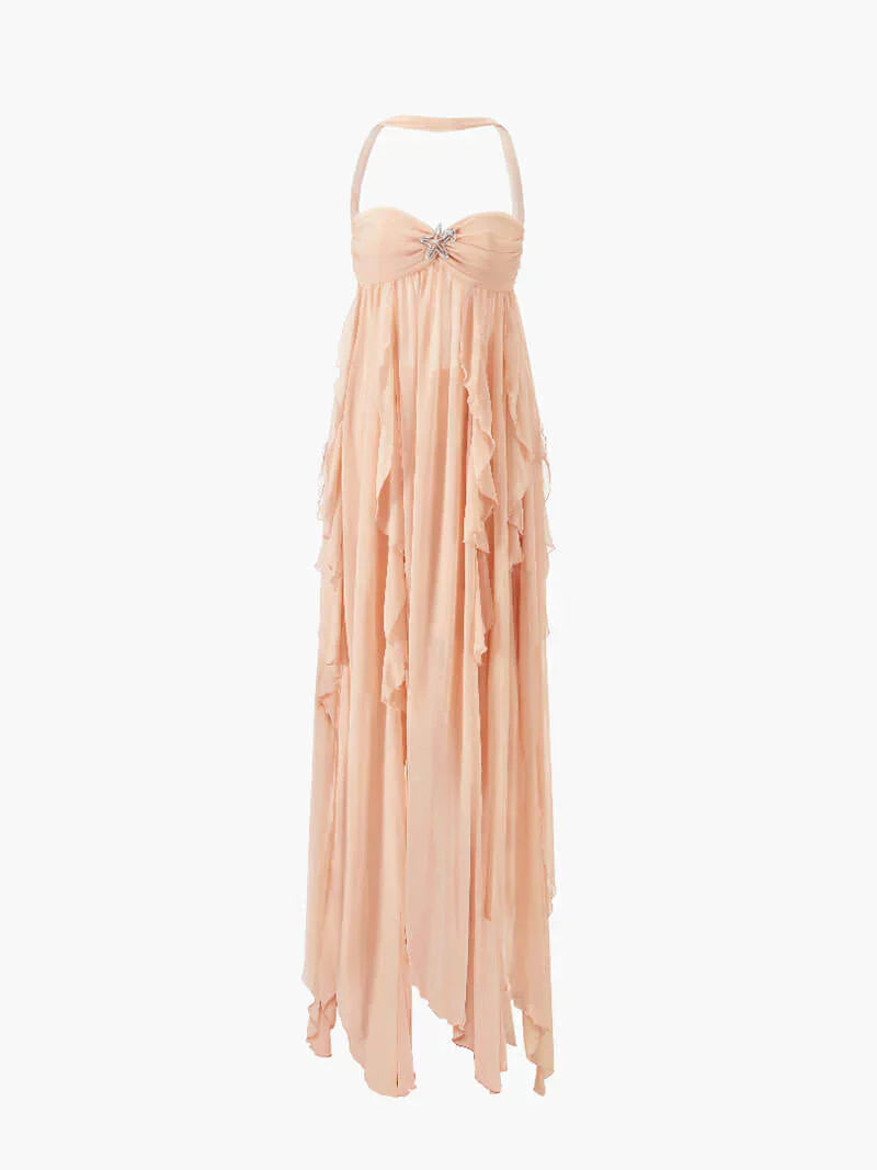 FAIRYJANE - VESTIDO MAXI DE ENCAJE ELEGANTE