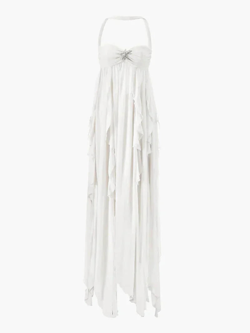 FAIRYJANE - VESTIDO MAXI DE ENCAJE ELEGANTE