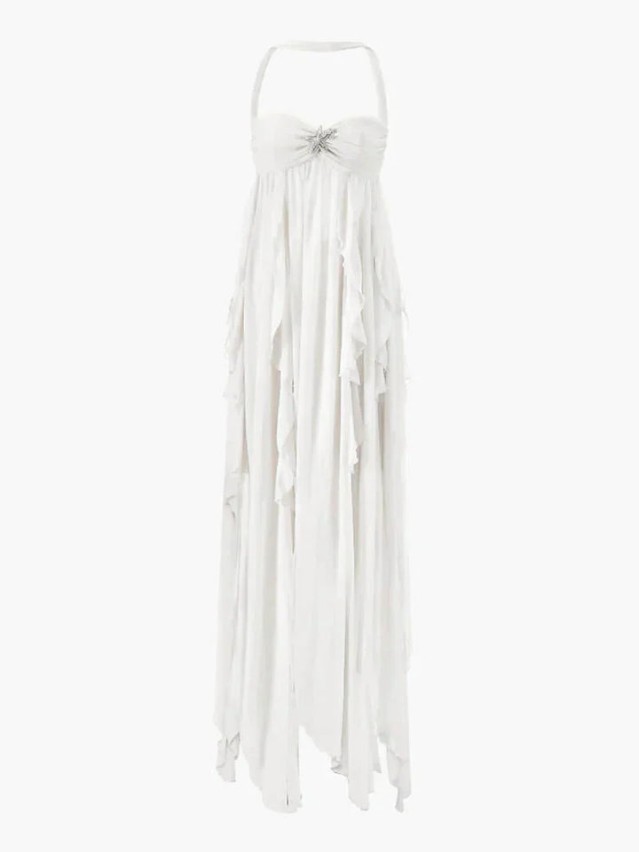 FAIRYJANE - VESTIDO MAXI DE ENCAJE ELEGANTE