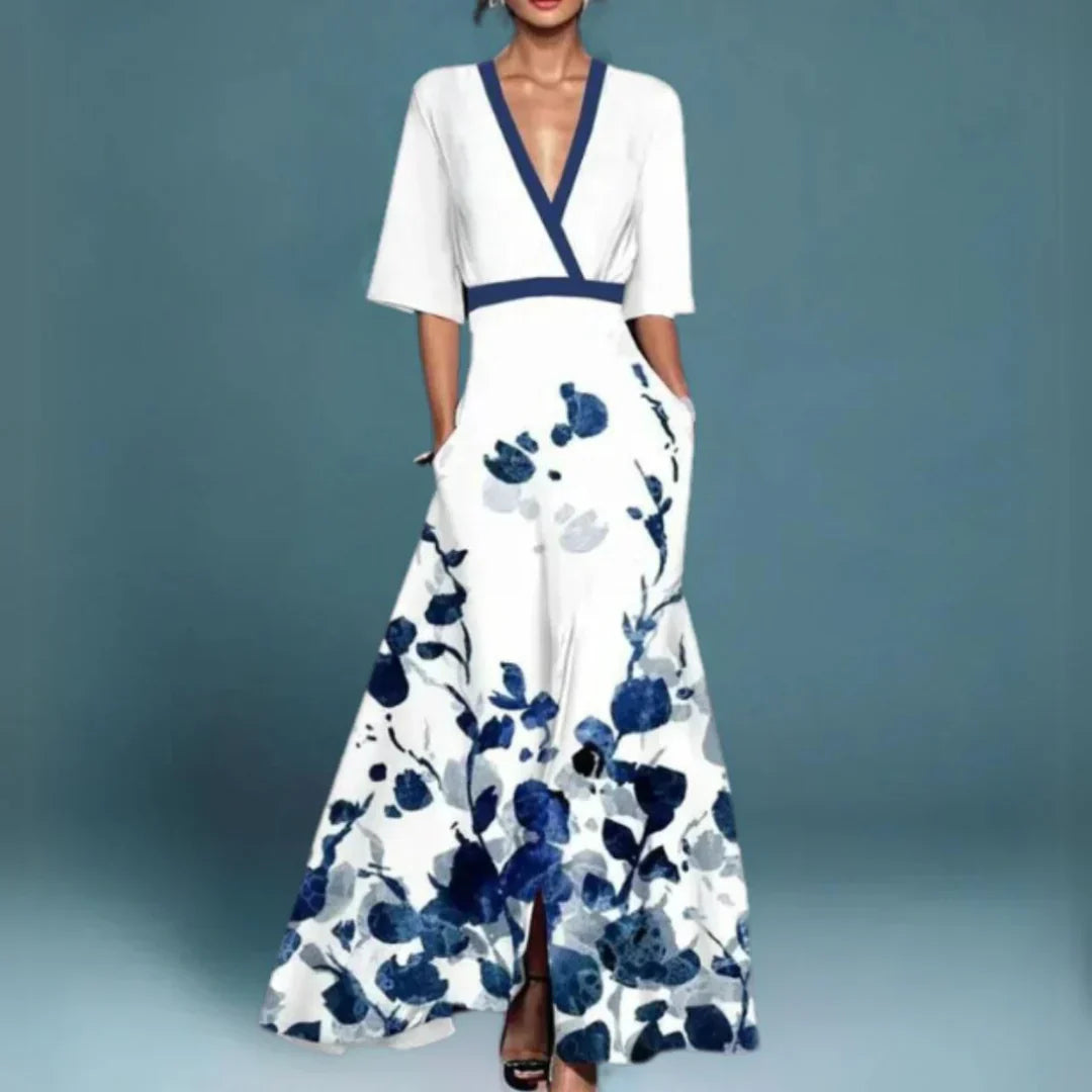 Jamie | Vestido Maxi Elegante con Estampado Floral