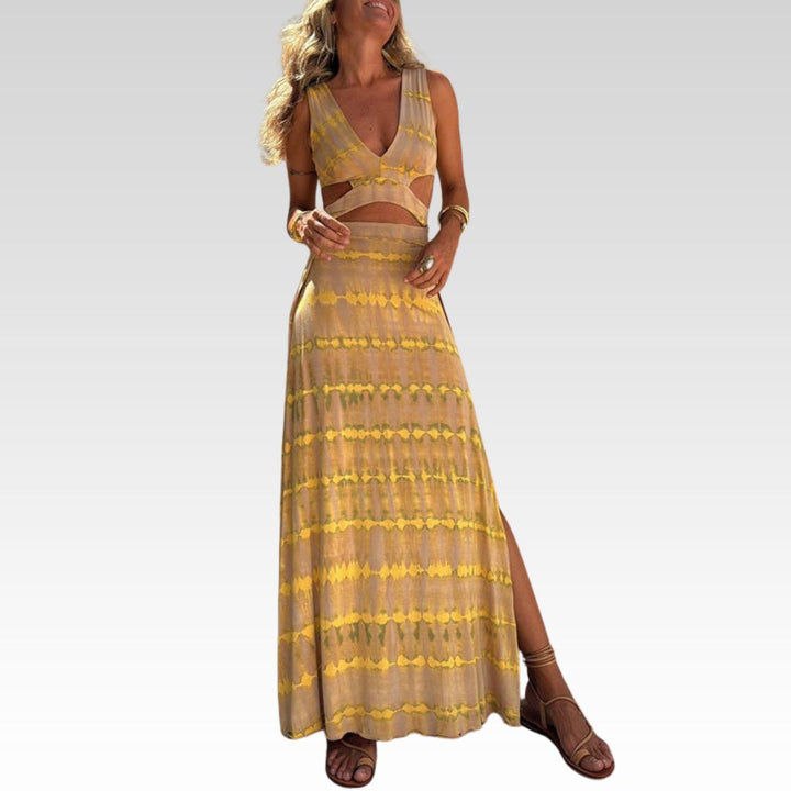 YASSI – VESTIDO ELEGANTE CON RECORTES ELÁSTICOS