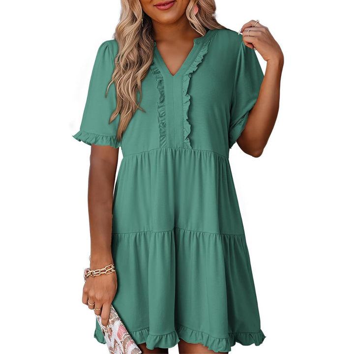 SHARONA - VESTIDO MINI DIARIO CON ESCOTE EN V