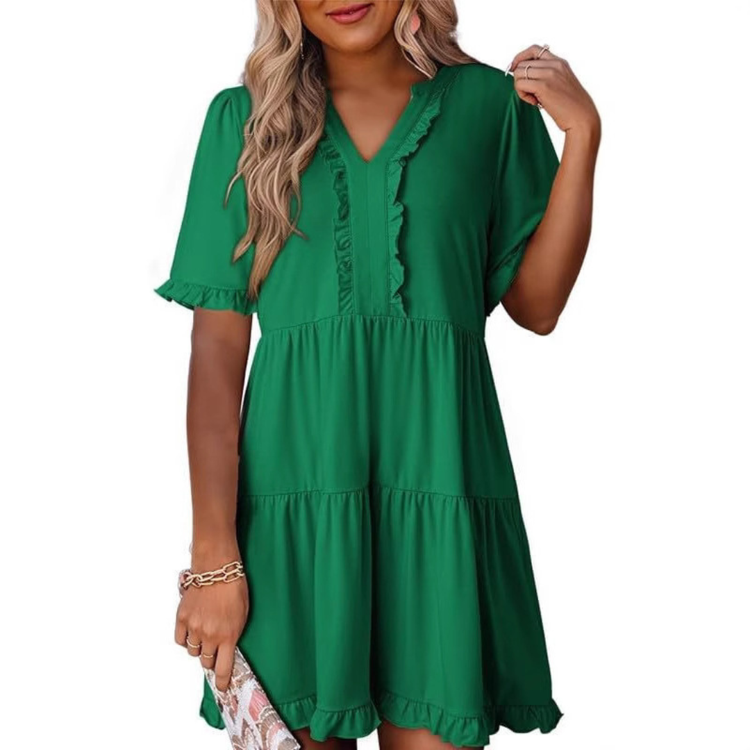 SHARONA - VESTIDO MINI DIARIO CON ESCOTE EN V