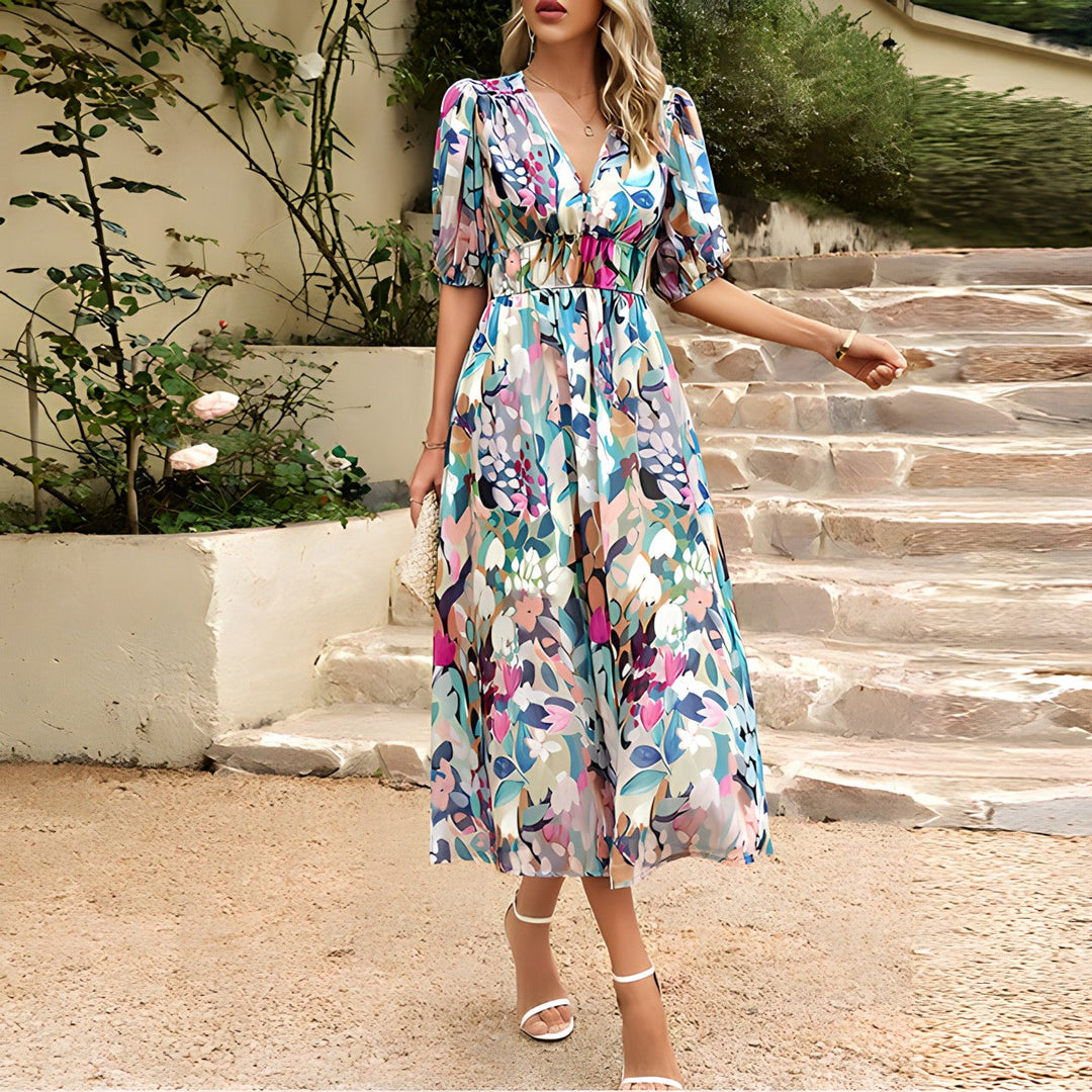 Isolde - Vestido midi con escote en V