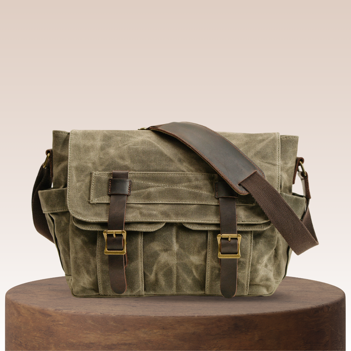 Lester | Lona Texturizada Retro de Cuero | Bolsa de Hombro