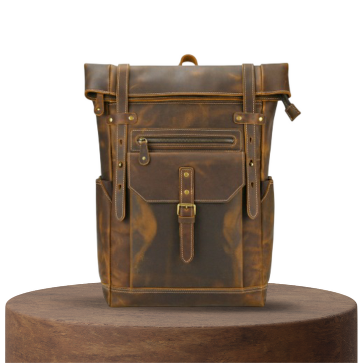 Stephen | Mochila Vintage de Cuero con Cierre Enrollable