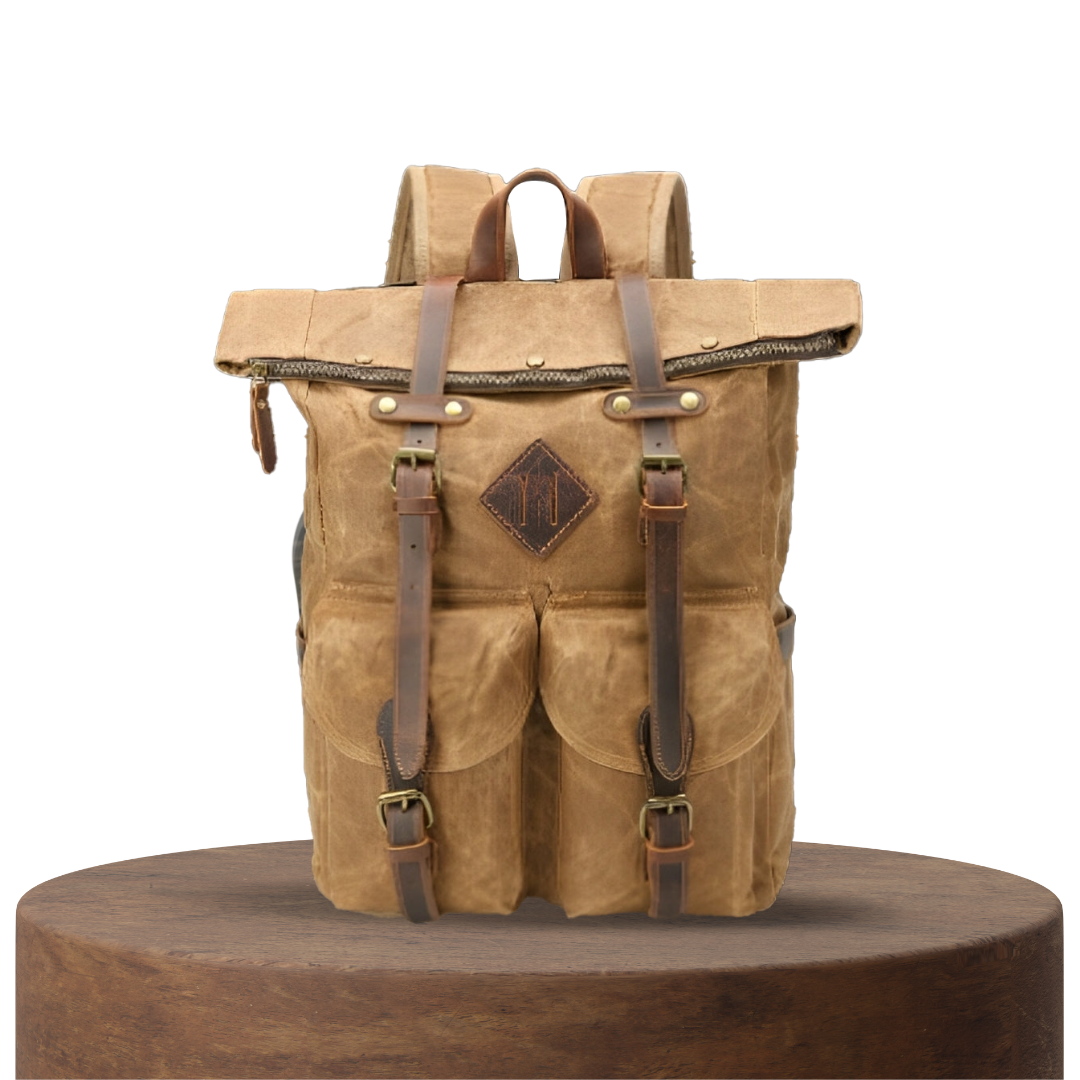 Edriel | Mochila de Cuero con Cierre Roll-Top | Backpack