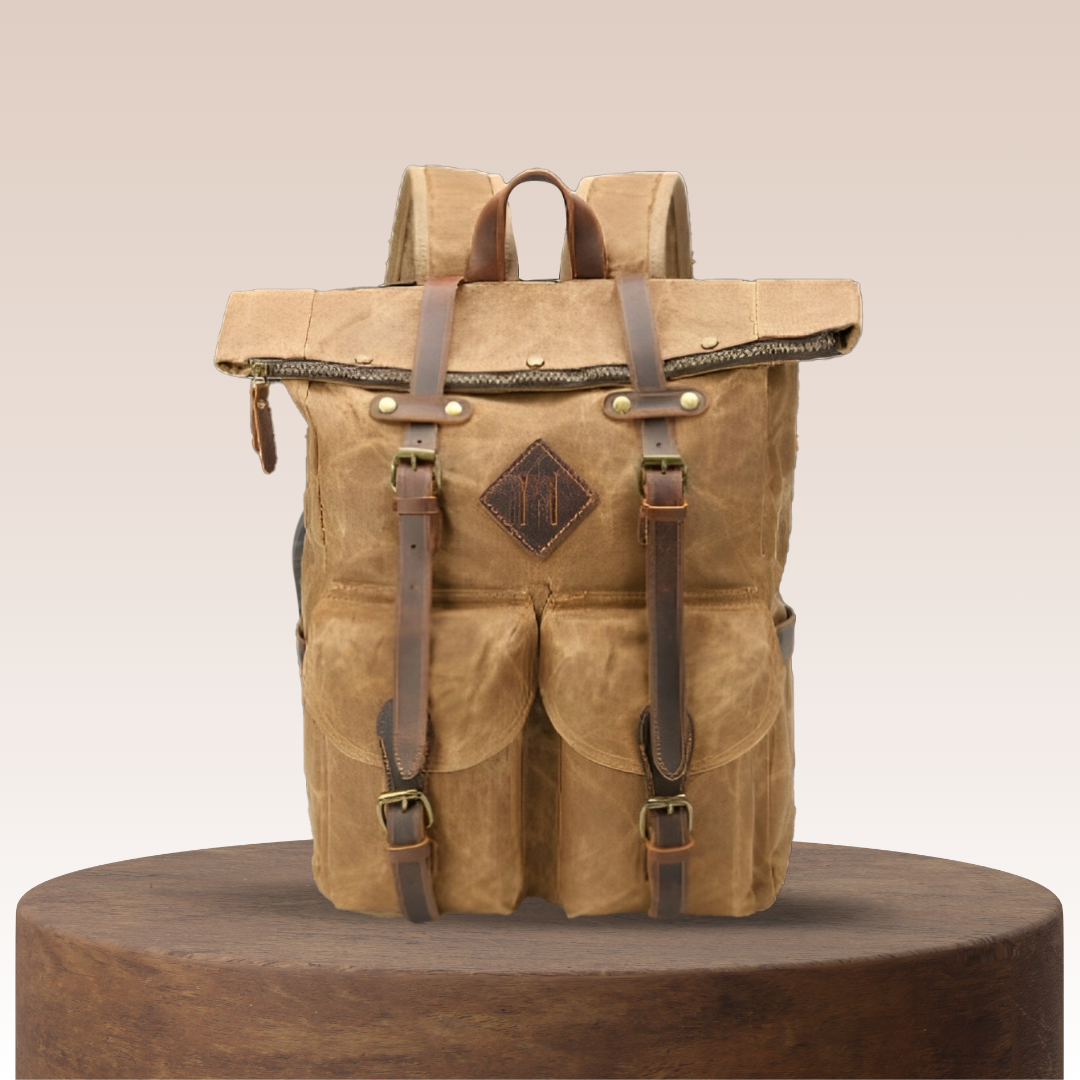 Edriel | Mochila de Cuero con Cierre Roll-Top | Backpack