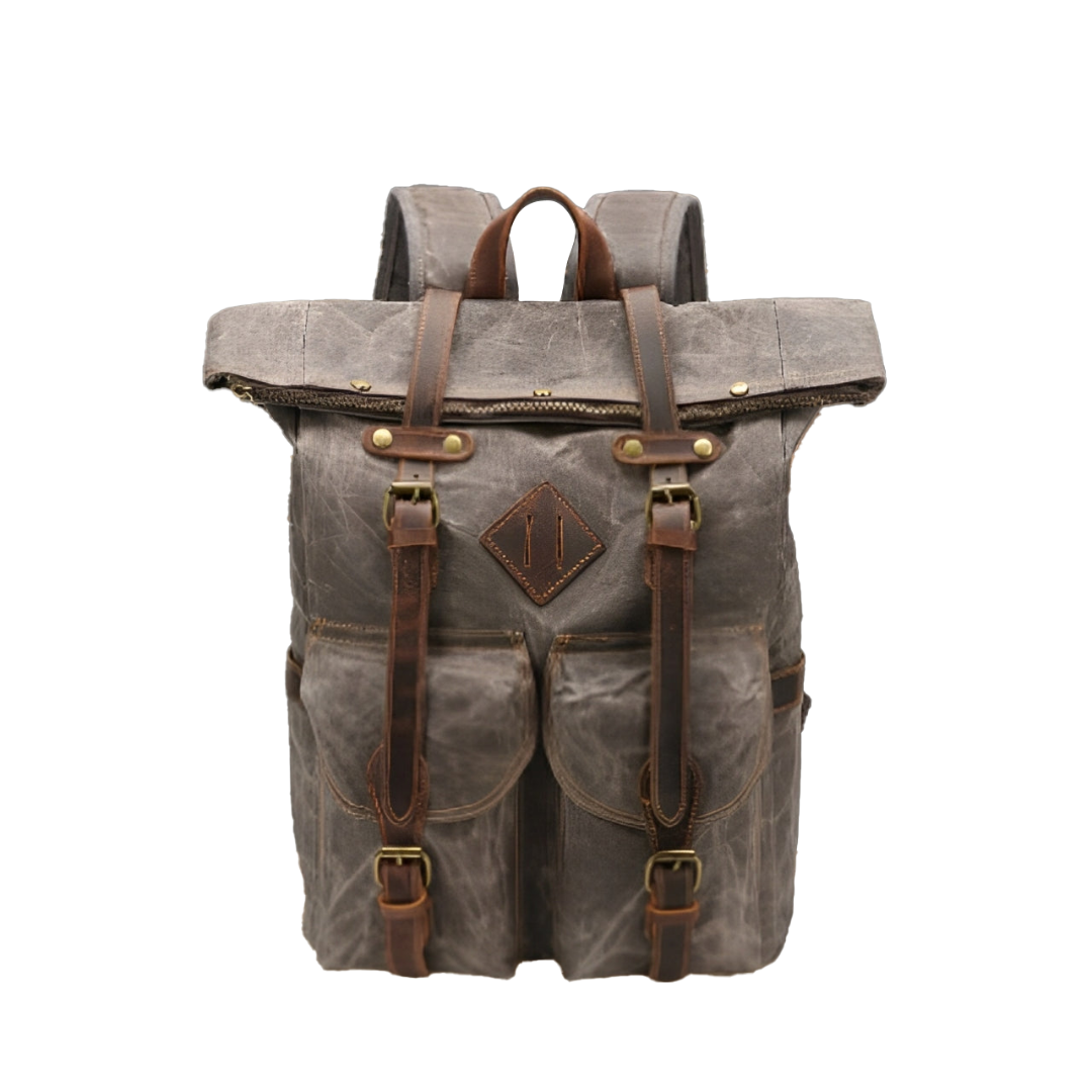 Edriel | Mochila de Cuero con Cierre Roll-Top | Backpack