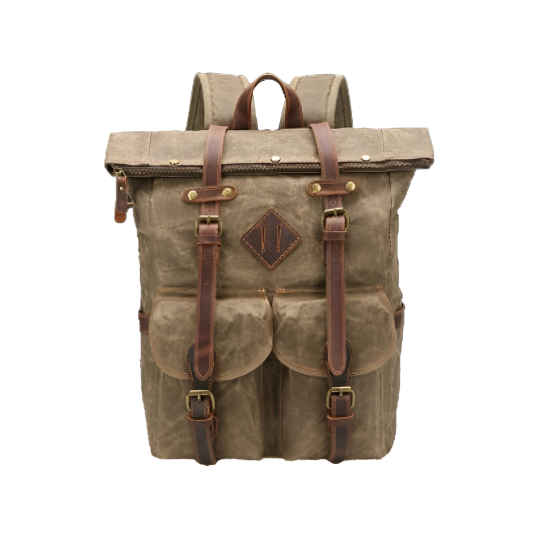 Edriel | Mochila de Cuero con Cierre Roll-Top | Backpack