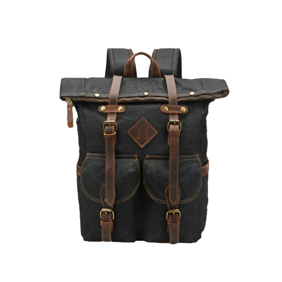 Edriel | Mochila de Cuero con Cierre Roll-Top | Backpack