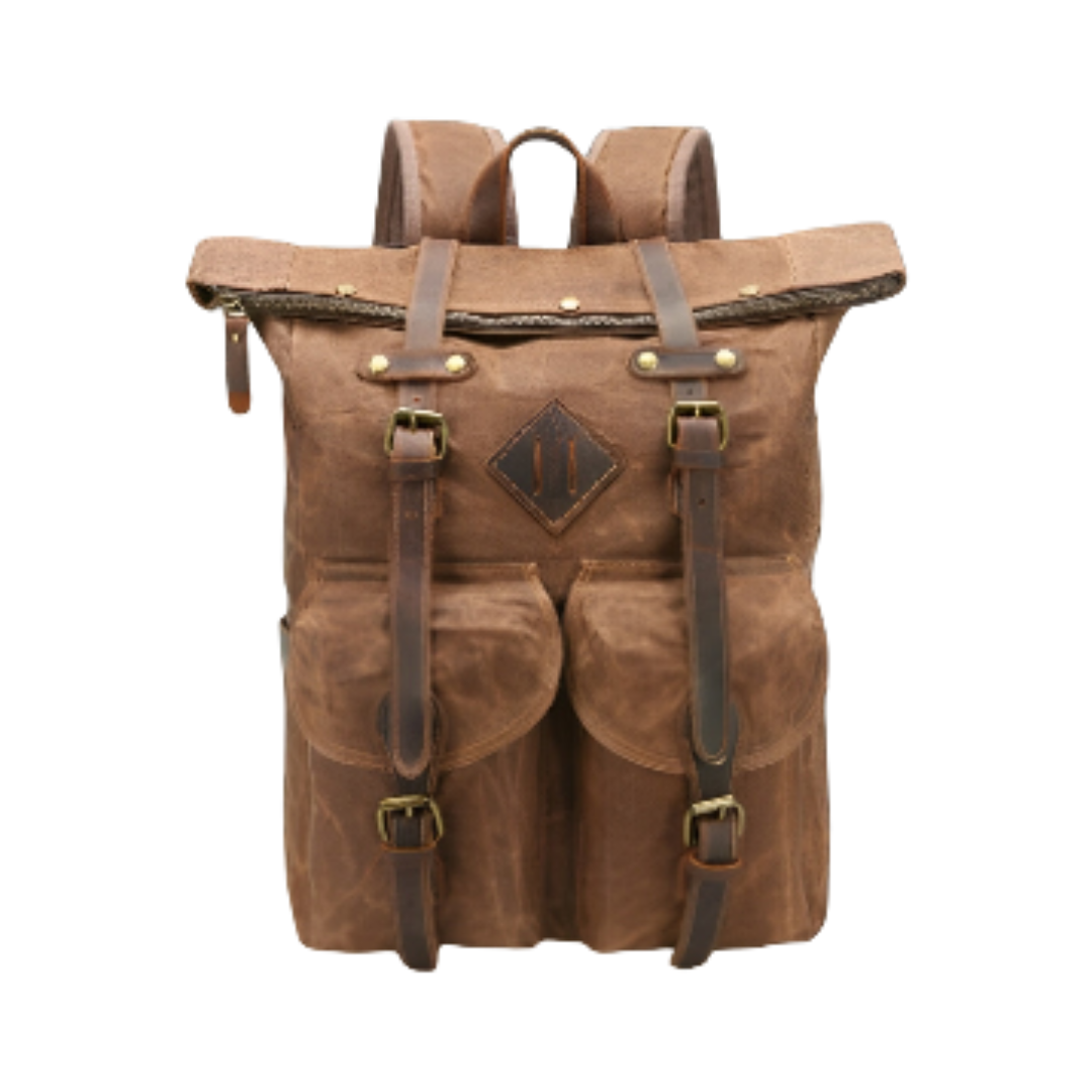 Edriel | Mochila de Cuero con Cierre Roll-Top | Backpack