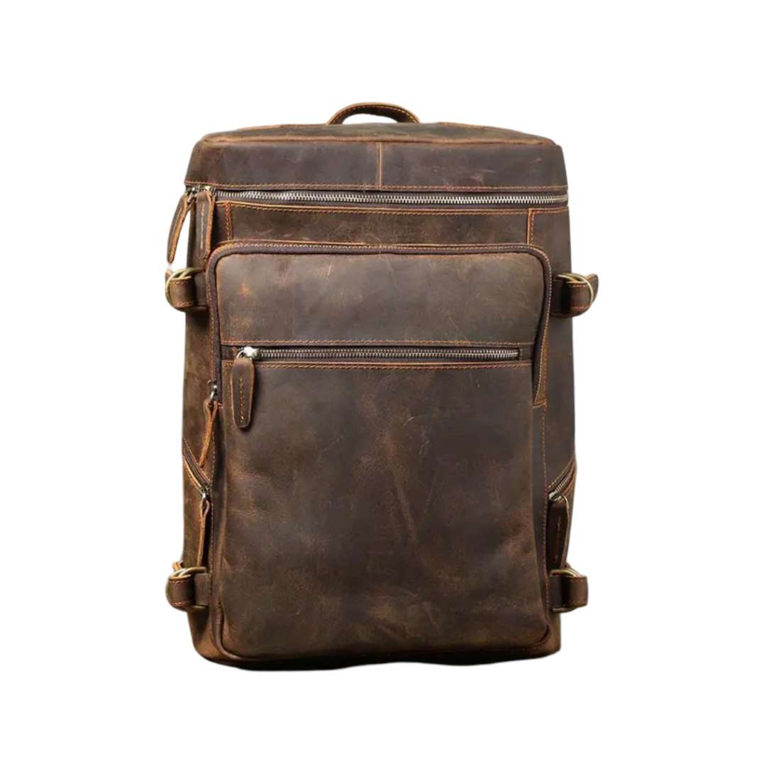 Hanzo | Bolsa Vintage de Cuero para Laptop y Mochila de Viaje