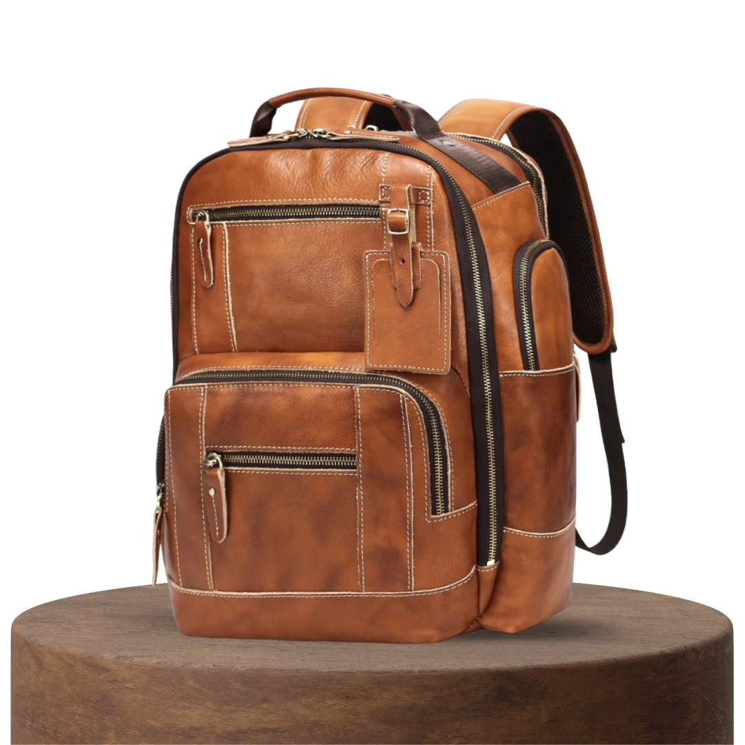 Nathan | Mochila de Cuero Amplia y de Moda