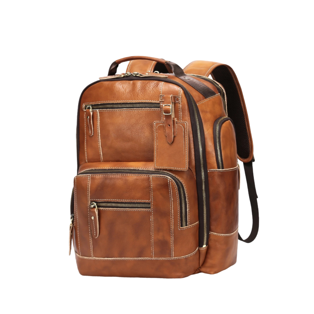Nathan | Mochila de Cuero Amplia y de Moda