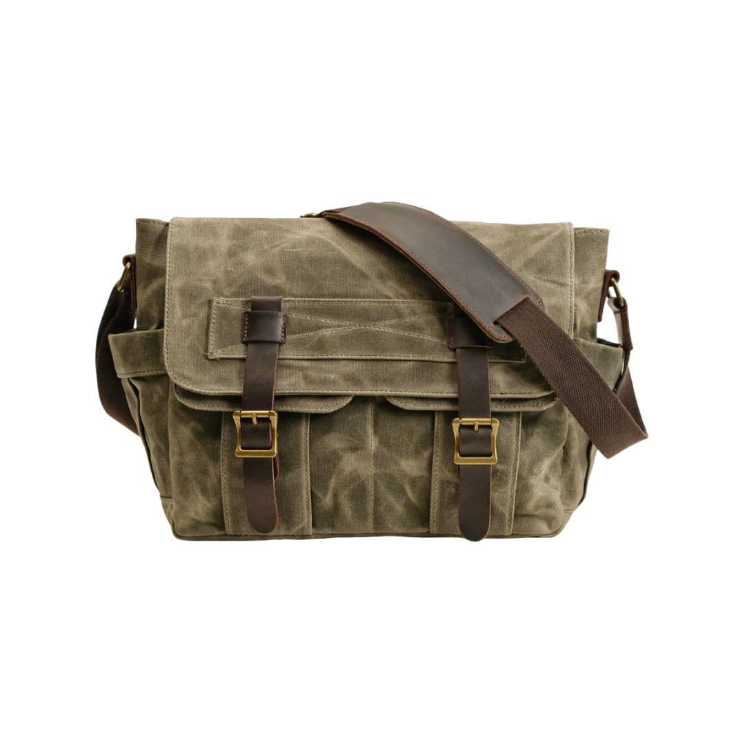 Lester | Lona Texturizada Retro de Cuero | Bolsa de Hombro