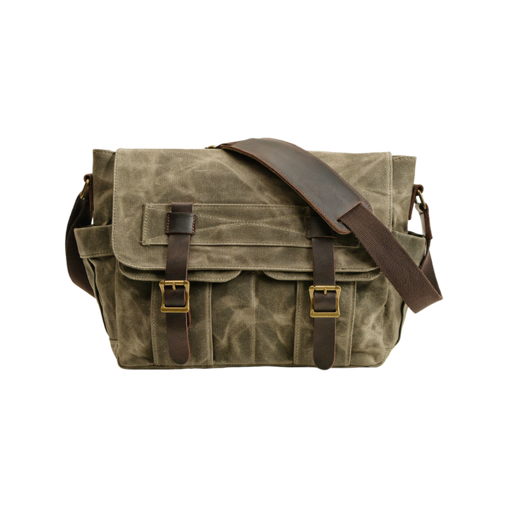 Lester | Lona Texturizada Retro de Cuero | Bolsa de Hombro