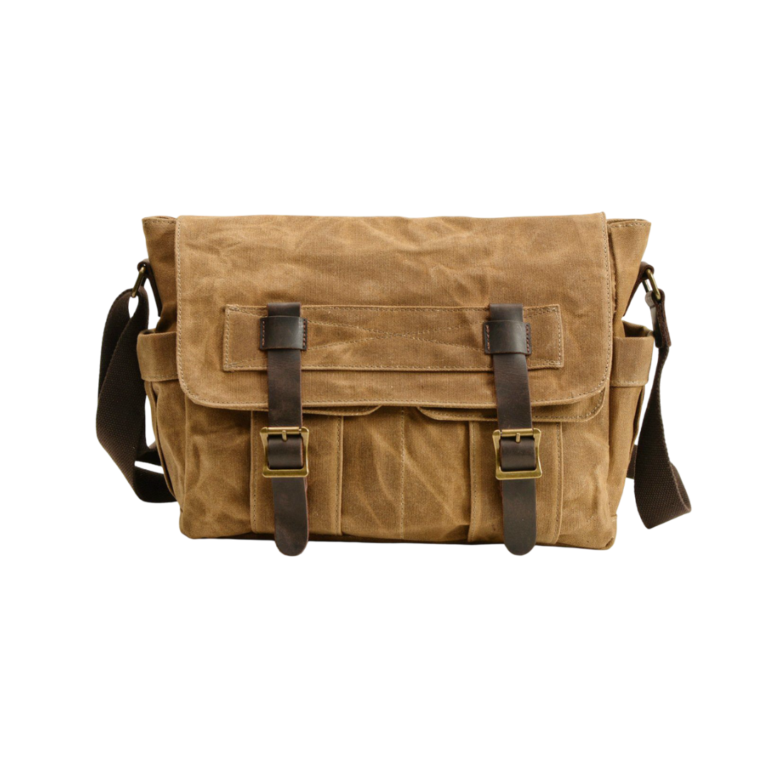 Lester | Lona Texturizada Retro de Cuero | Bolsa de Hombro