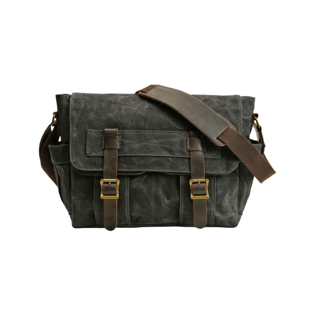Lester | Lona Texturizada Retro de Cuero | Bolsa de Hombro