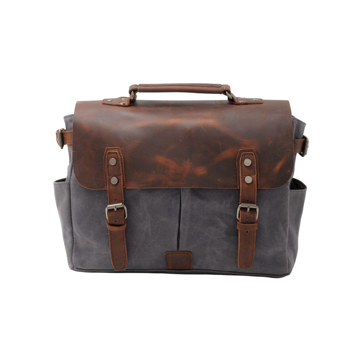 Edward | Lona Vintage con Solapa de Cuero | Bolsa Mensajero