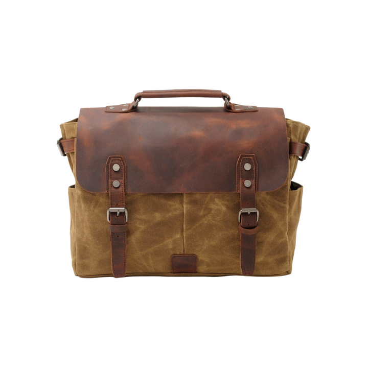 Edward | Lona Vintage con Solapa de Cuero | Bolsa Mensajero