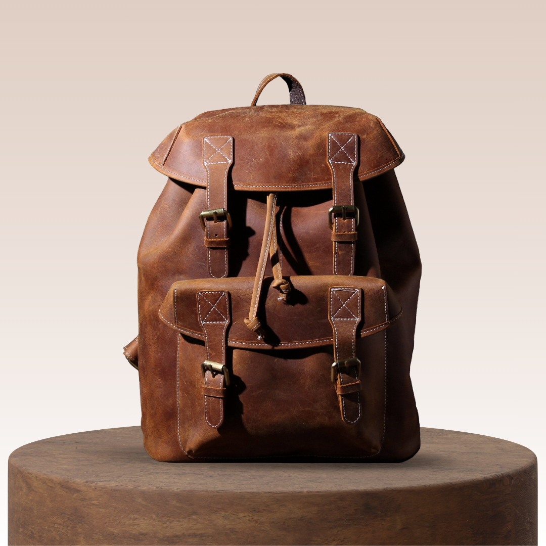 Robert | Mochila Vintage Organizada de Cuero