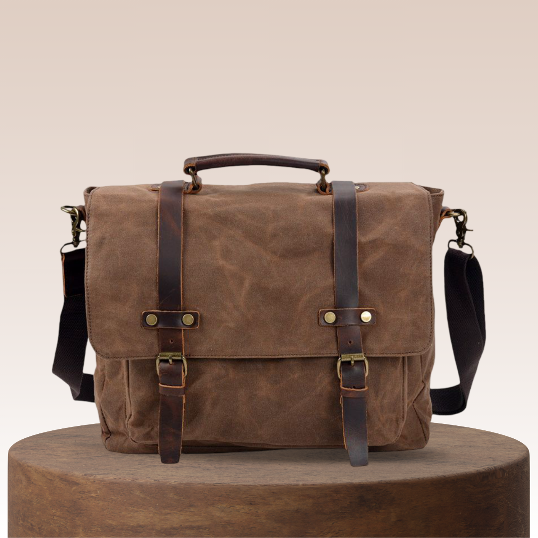 Clark | Correas de Cuero y Lona Encerada Vintage | Bolsa Mensajero