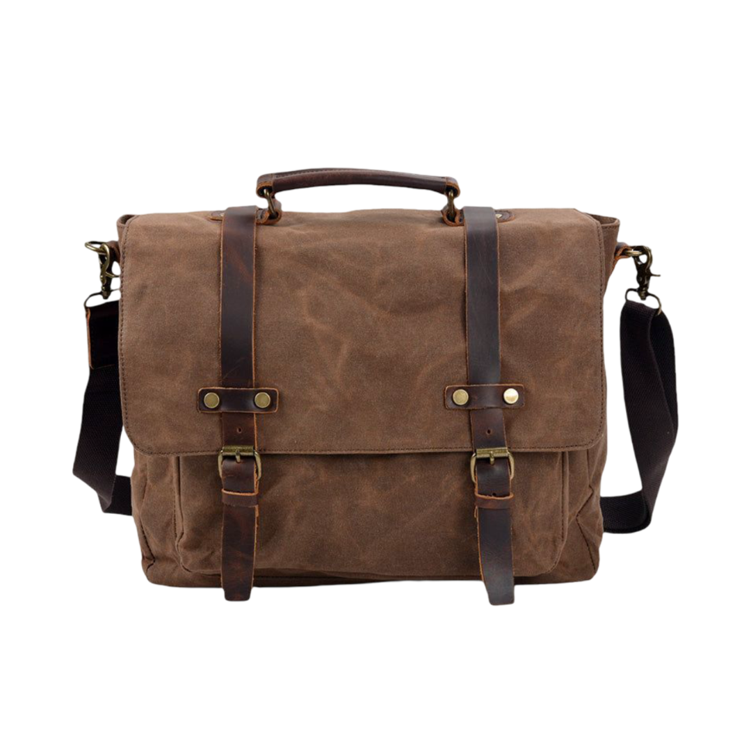 Clark | Correas de Cuero y Lona Encerada Vintage | Bolsa Mensajero