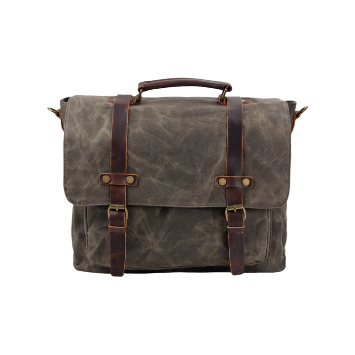 Clark | Correas de Cuero y Lona Encerada Vintage | Bolsa Mensajero