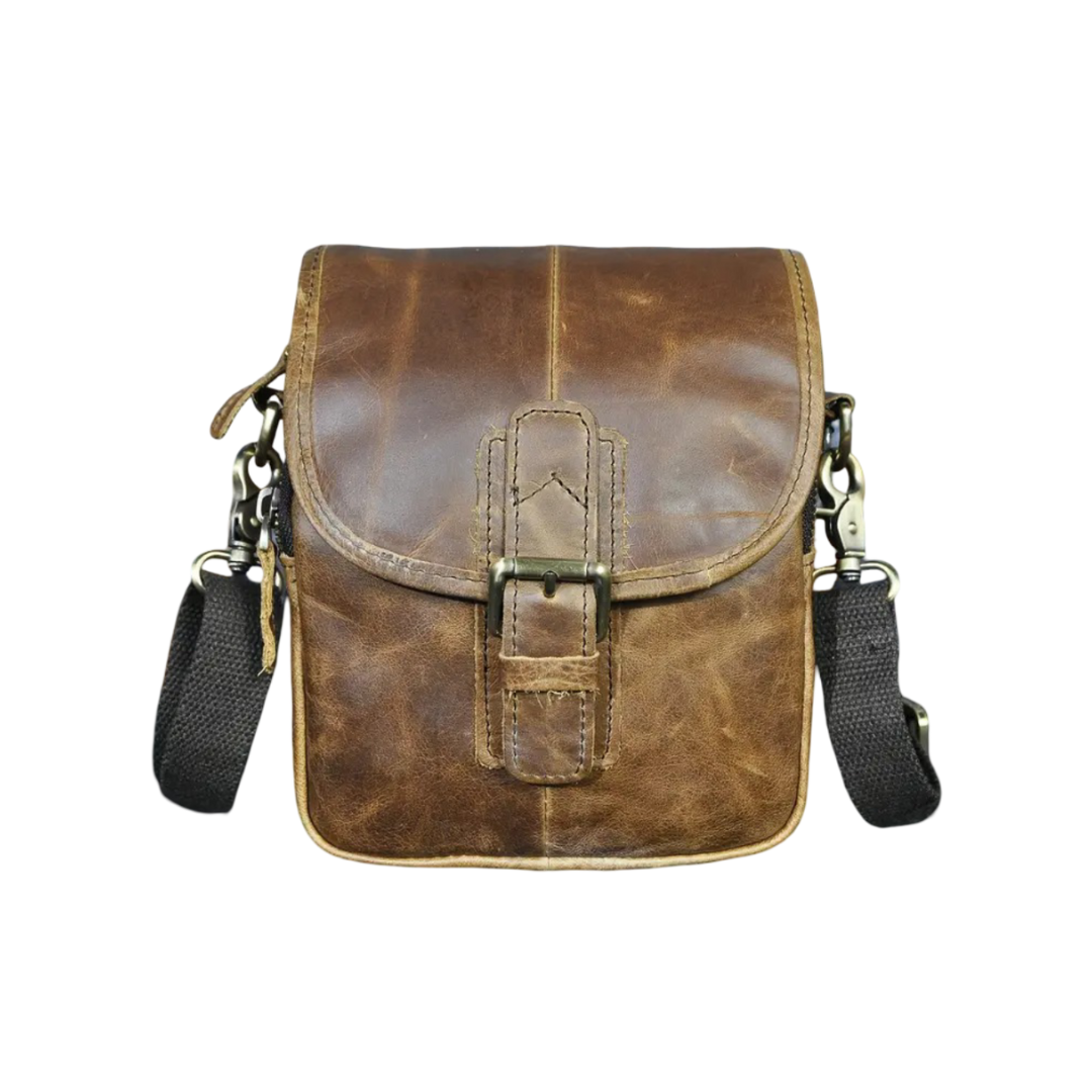 Damon | Bolsa de Hombro de Cuero Genuino para Hombres